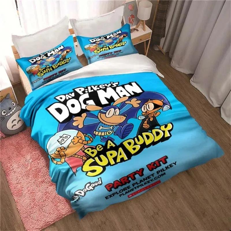 

Comforter Dog Man Cute Cartoon Pattern Bedding Set Single Double Bed King Size Bed Set Adult Boys Bedroom Anime Sheet Comforter (quilt)-EU Single(135*200cm)3pcs