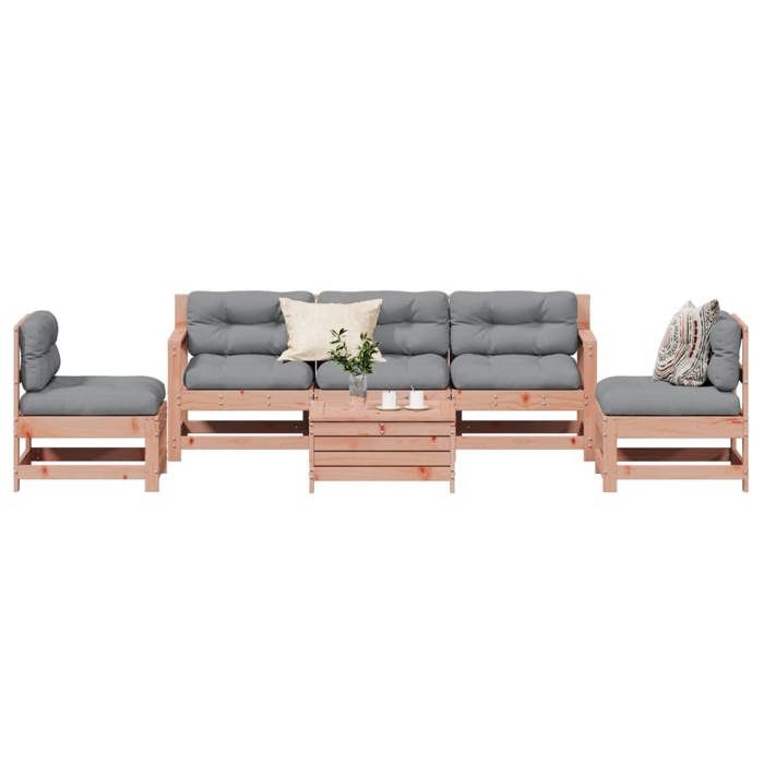 VidaXL Garden Lounge Set with Cushions 6 Pcs, Patio Sofas, Patio Furniture Set, Outdoor Furniture, Wood 3250734