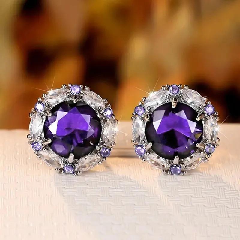 Cubic Zirconia Stud Earrings Wedding Occasion Women Party Event Wedding Occasion Engagement Female Ear Accessories Gorgeous New Arrival Lady