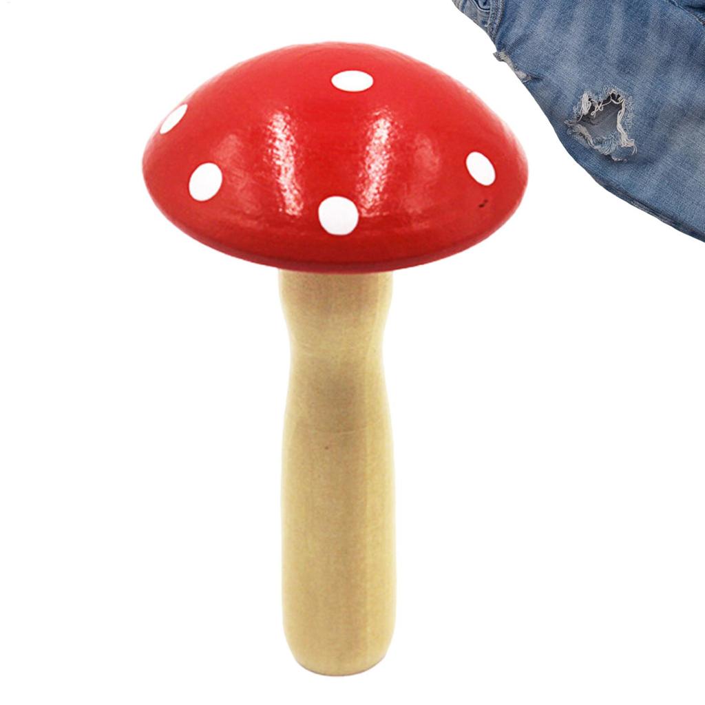 Sewing Darning Tool Wooden Small Mushroom Darning DIY Repair Patch Clothes Socks Mending Device Sewing Tools