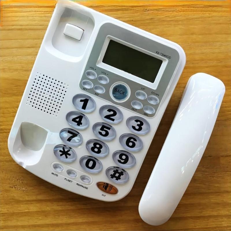 Desktop Landline for Seniors Large Buttons and Corded Phone with LCD Caller Display Speed Dial for Home Hotel and Office