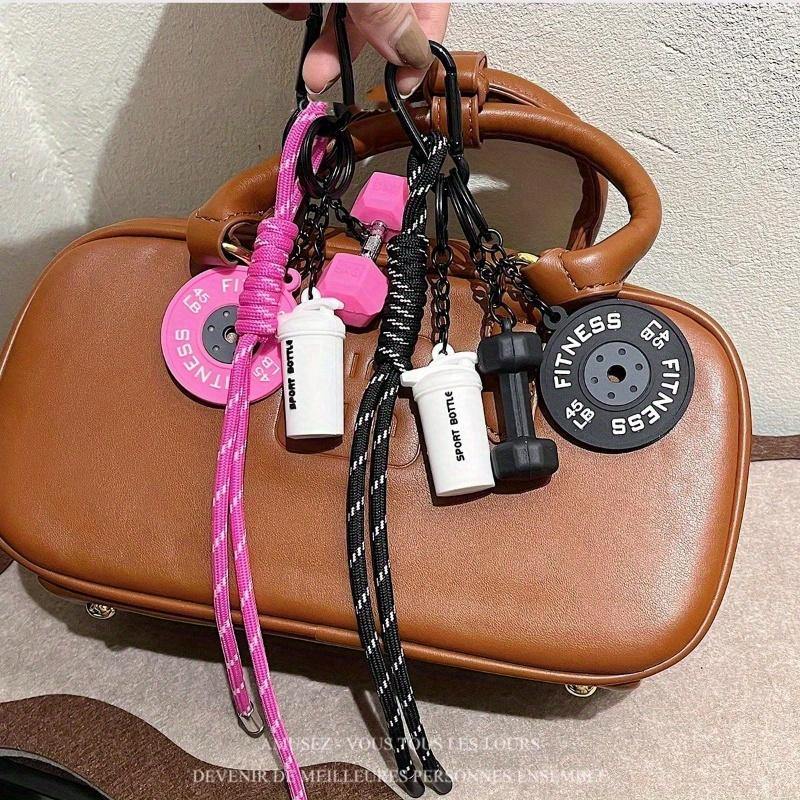Fitness Set Lanyard PVC Fitness Serie Weichgummi Schlüsselanhänger Hantel & Kurzhantel Dekorativer Anhänger Taschenanhänger & Schmuckzubehör