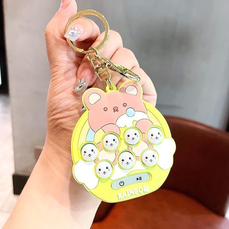 

Игривый брелок-ударь крота утка Мини портативная игра Мягкий резиновый антистресс Идеальный подарок жёлтый