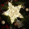 2026 LED Christmas Tree Topper Star Lights Battery Powered for Living Room Garden Party Decoration New Year