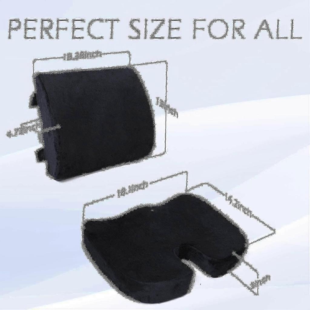 Orthopedic Seat Cushion And Back & Lumbar Support Cushions Pillow For Office Chair Memory Foam Car Seat Cushion