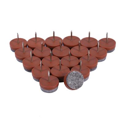 20x Möbel Tisch Stuhl Bein Boden Filzgleiter Gleiter Schieber DIY Nagel Schutz Braun 24mm
