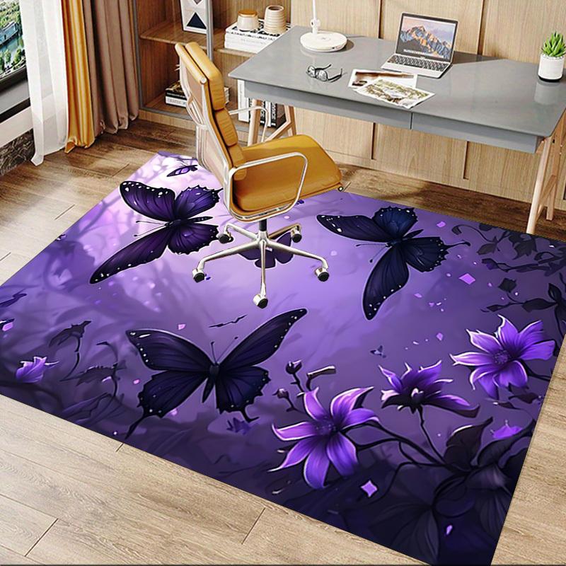 1PC Butterfly Flowers Carpet Ultra Soft, Thick & Absorbent, Non Slip Machine Washable Mat for Entryway