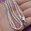 Twist Chain Necklace for Men Women Thin Metal Chain Choker Silver Shiny