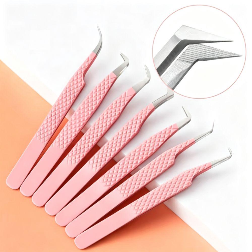 Anti-static Eyelash Extension Tweezer Stainless Steel Fiber Tip Makeup Tool Beauty Salon