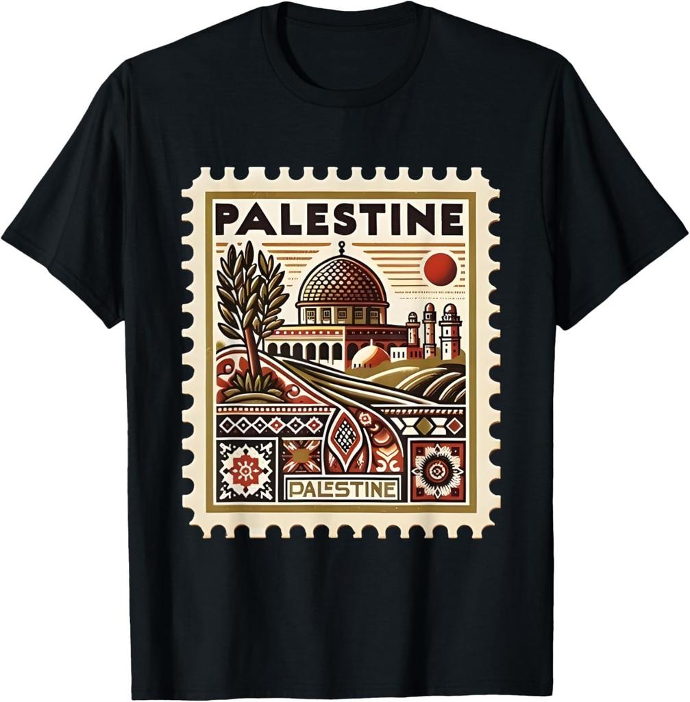 Vintage Palestine Stamp Dome Cultural Heritage Art T-Shirt Mens Womens Tees Top unisex T-Shirt Mens Womens Tees Top