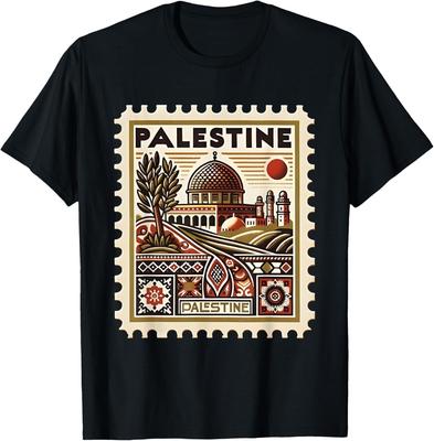 Vintage Palästina Briefmarke Kuppel Kulturelles Erbe Kunst T-Shirt Herren Damen Tees Top unisex T-Shirt Herren Damen Tees Top
