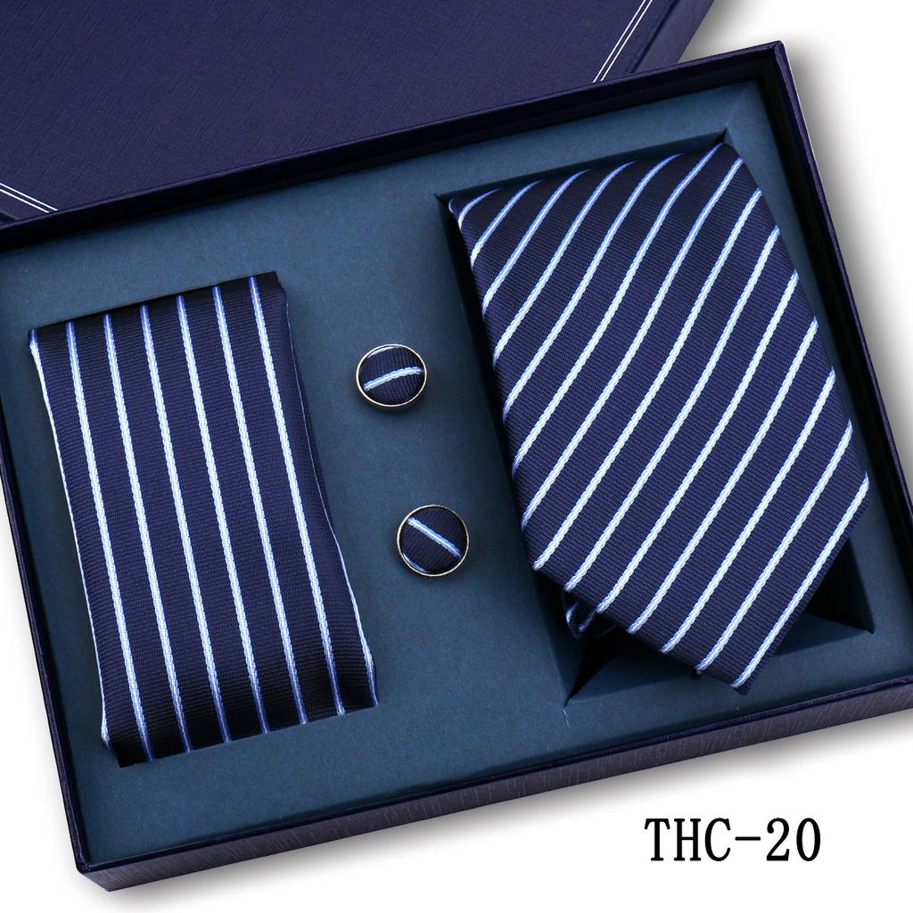 Men'S Business Tie Pocket Square Scarf Gift Box Set Formal Wedding Professional Shirt Trendy Tie Worker