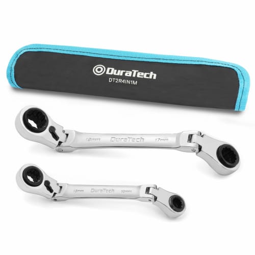 

DURATECH Ratchet Wrench, Flex Ratchet Wrench, Double-Headed Swing Type, 4-in-1 Switchable Direction, 72 Gears, CR-V Steel, Mirror Finish, 8x10x12x13mm