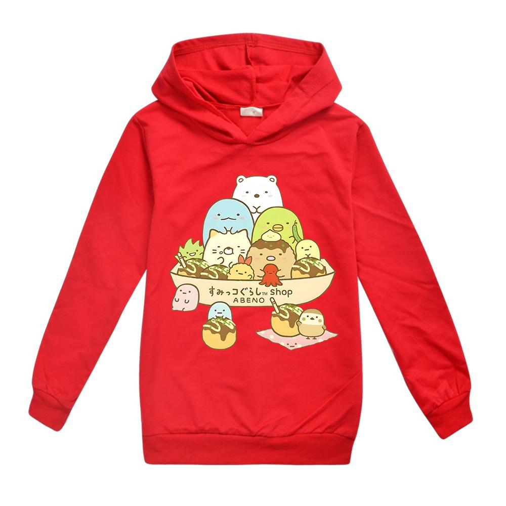 Anime Sumikko Print Hoodies Kids Kawaii Streetwears Children Comic Manga Sumikkogurashi Tops Cotton Boys Girls Clothing