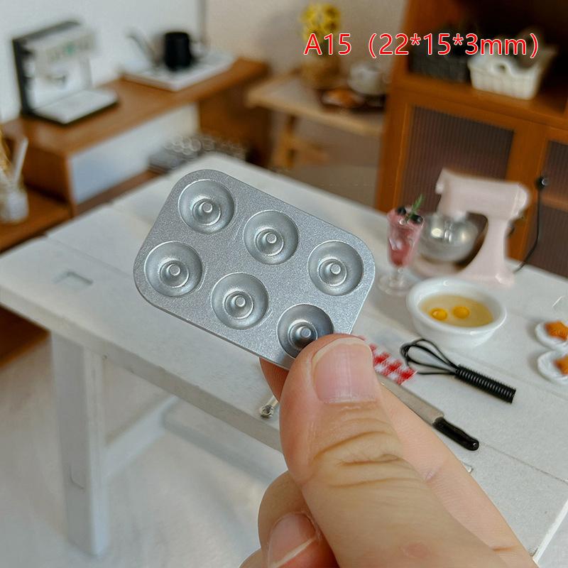 1:6/1:12 Scale Miniature Dollhouse Mini Pastry Biscuit Cookie Cake Bread Silver Mold Diy Food Play Silicone Mold Accessories