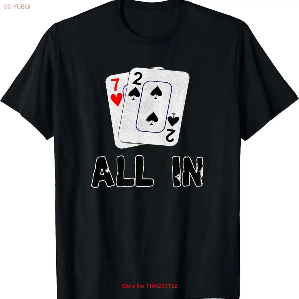 Best Seven Deuce All In Texas Hold Em Shove 7 2 Funny Poker Card T Shirt Size S 3xl Vintage Versatile Homme Comfortable