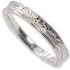 July Hawaiian Jewelry Ring, Thin, Plumeria Scroll Design, Curved Edge, Hypoallergenic, Surgical Stainless Steel, Insta Silver, Size 13