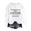 Women's Fashion Round Neck Pullover Top Long Sleeve Tee Printed Sweatshirt