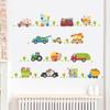 Cartoon Vehicle Traffic Car Buses Wall Sticker for Kids Room Living Room Kindergarten Baby Nursery room DIY decoration