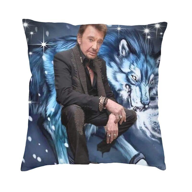 Fashion Johnny Hallyday Cushion Cover X Soft Singer French France Pillow Case for Car Square Pillowcase Home Decorative