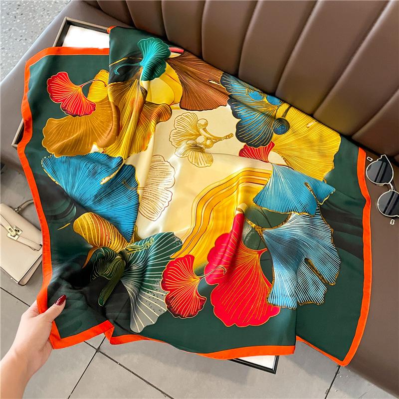 Protecție solară de călătorie de 90 cm, eșarfă pătrată mare, șal, eșarfă pentru protecția gâtului, decorare pentru toate anotimpurile