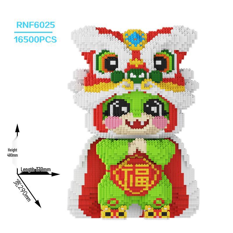 2025 Year of the Snake Educational Building Blocks Toy - Green Snake Puzzle for Boys and Girls, Cute Ornaments and Gifts