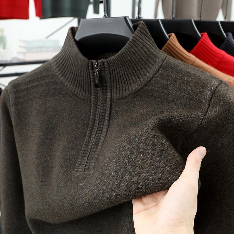 Men s Woodpecker Pure Wool Half-Zip Turtleneck Winter Pullover Sweater XL for 67.5-75 kg