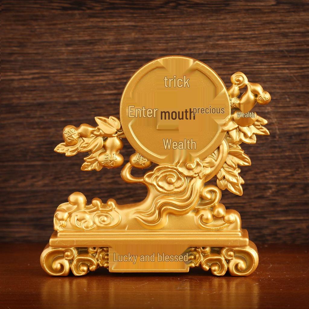 Sand Gold Office Desk Ornament: Creative Wealthy Mian Fu Alloy Decor