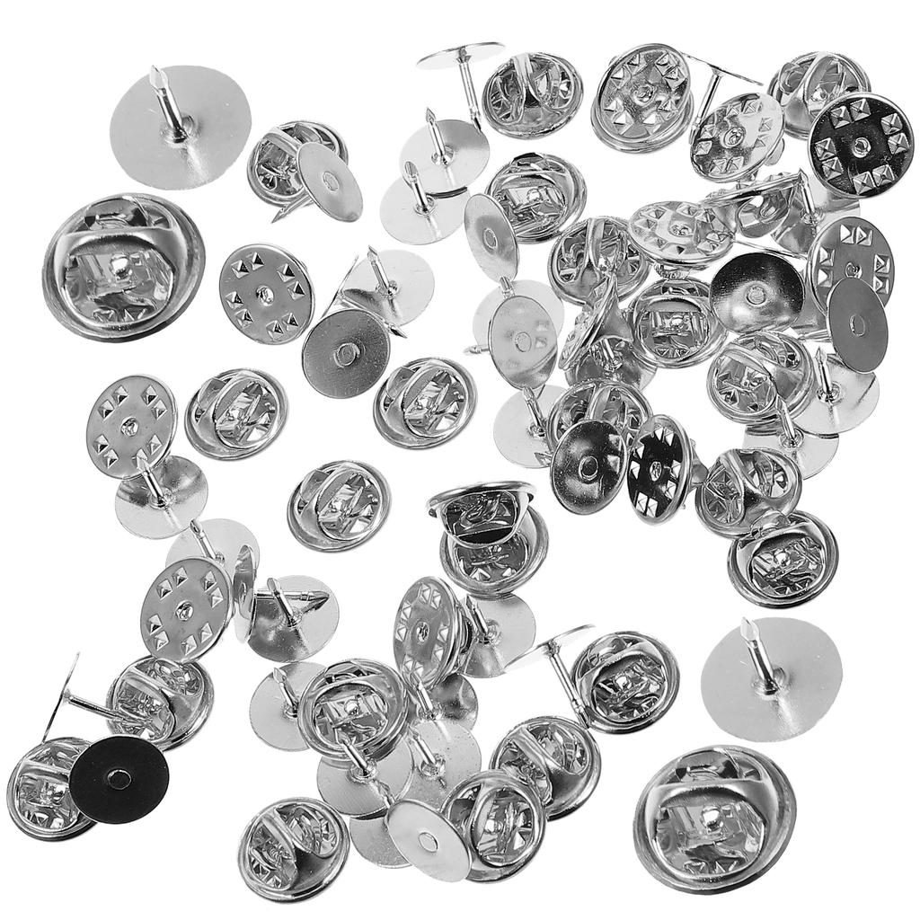 50 Set Lapel Pin Backs Chest Ornament Locking Clutch Replacement For Diy Jewelry Craft Enamel Pins Brooch Badge Accessory