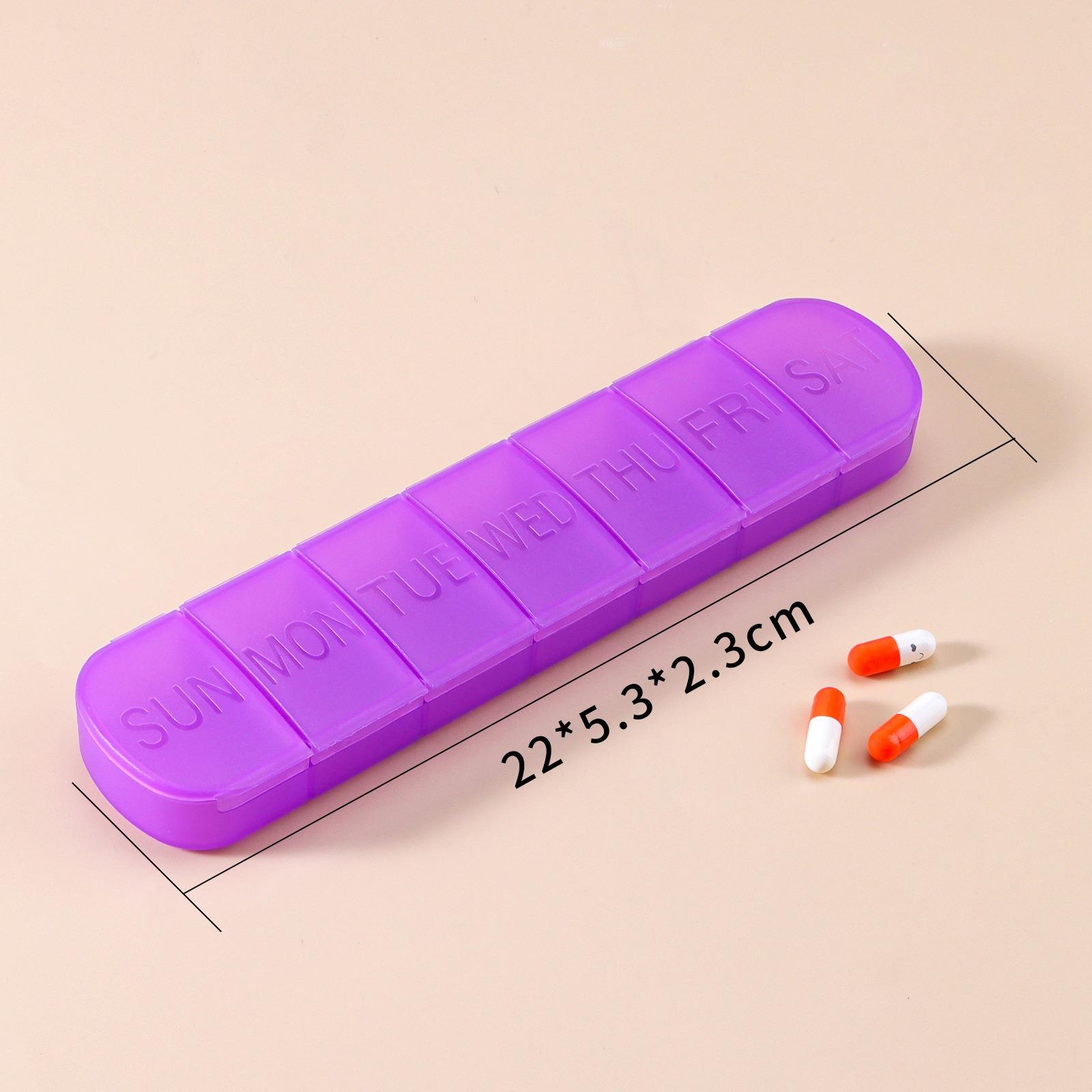 

New Large Daily 7 Day 7 Grids Premuim Weekly Pill Case Organizer Box Storage Container for Vitamin Medicine Supplements Fish Oil фіолетовий