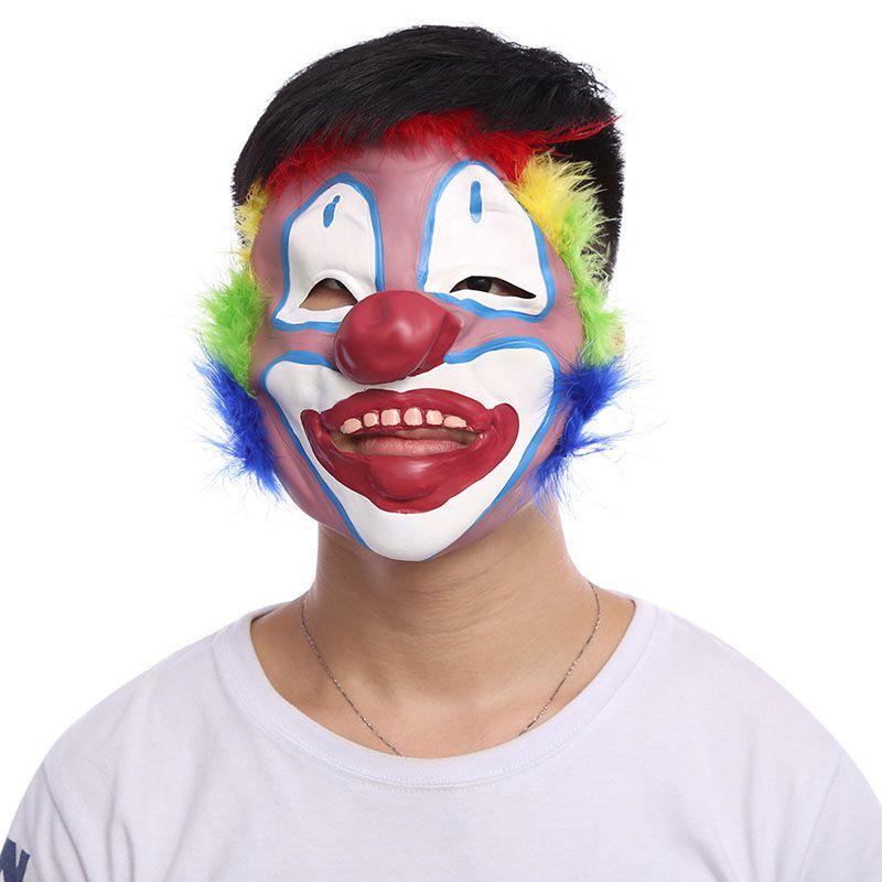 

Clown Halloween Latex Mask Cosplay Full Face Horror Masquerade Ghost Party Mask ClownPink