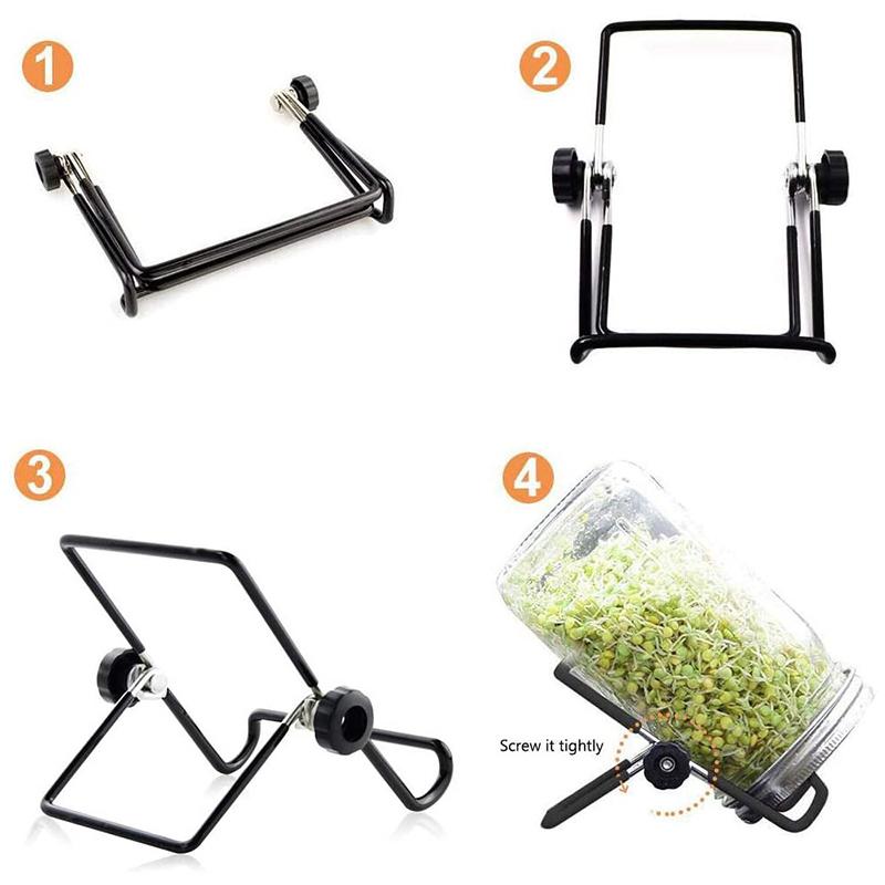 86Mm Wide Mouth Sprouting Jar Plastic Bean Sprouting Cap Seedling Tray With Stainless Steel Screen Mesh Cover Sprout Maker