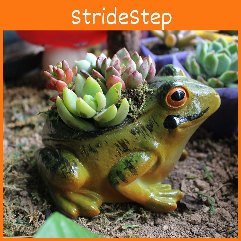 Resin Frog Simulated Model Flower Pot Decor Tabletop Figurine Landscape Micro