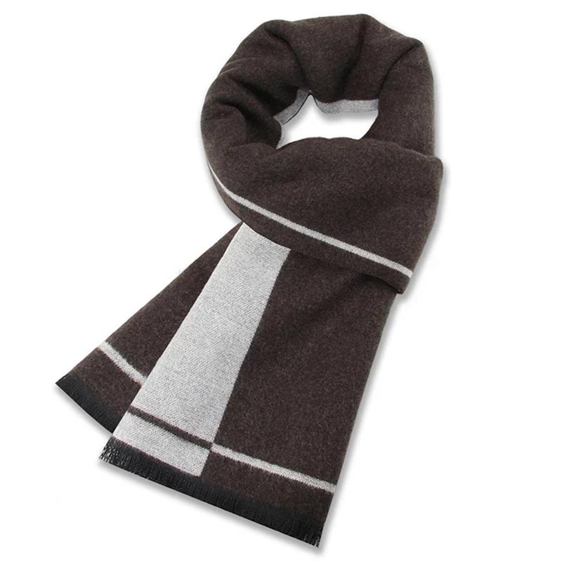Luxury Scarf Man Winter Warm Wool Scarf For Men Cashmere Scarves Casual Plaid Male Long Pashmina Outdoor Shawls Man Muffler Gift