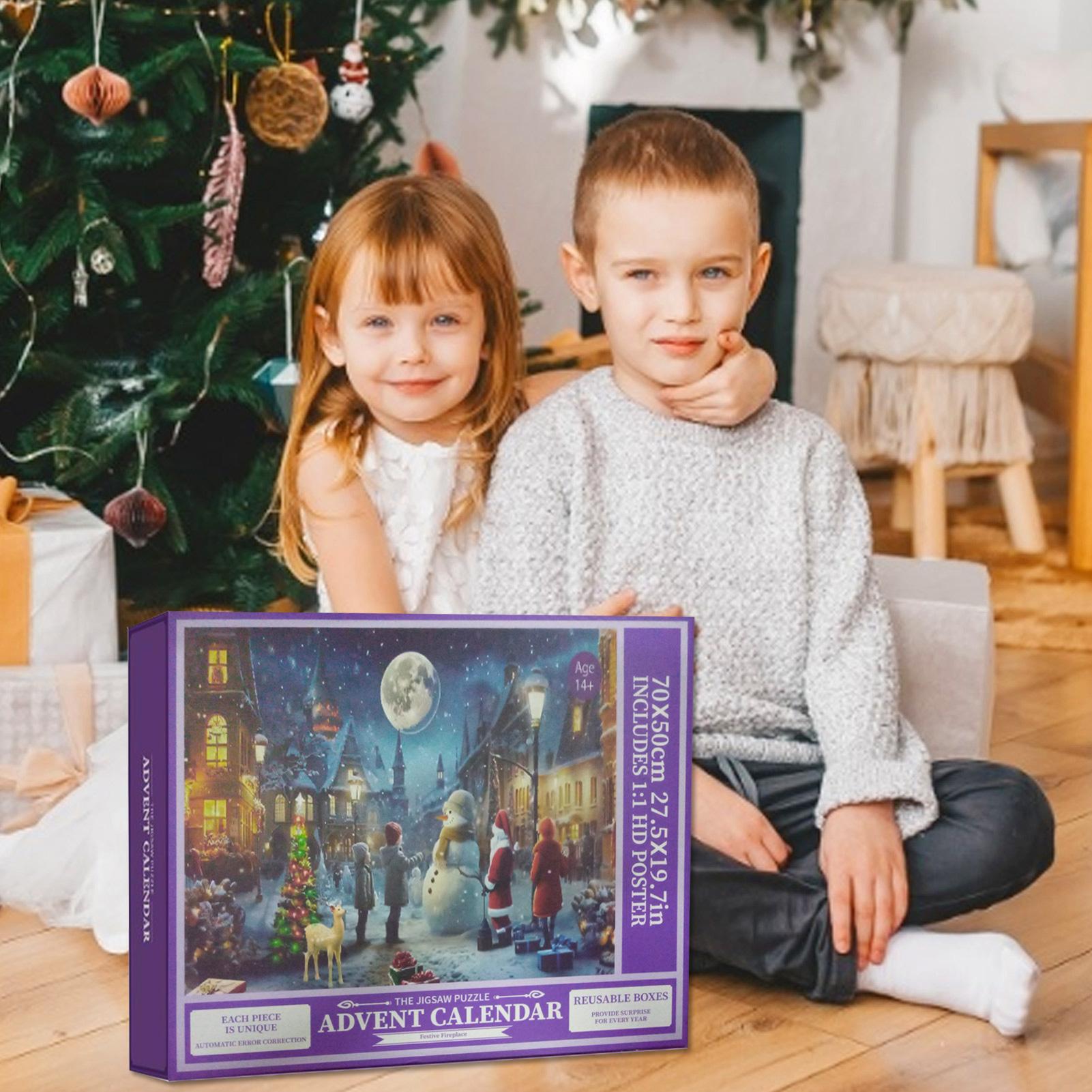 

Christmas Countdown Puzzle 1008 Pieces Cute Calendars Figures Toys Holiday Puzzle Ornament With 24Days For Family Kids Teen other