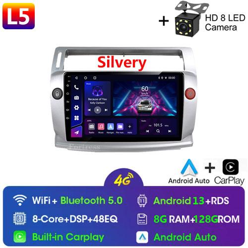 Android 14 Car Radio for Citroen C4 C-Triomphe C-Quatre 2004-2009 Multimedia Video Player Navigation GPS Carplay 4G QLED Screen