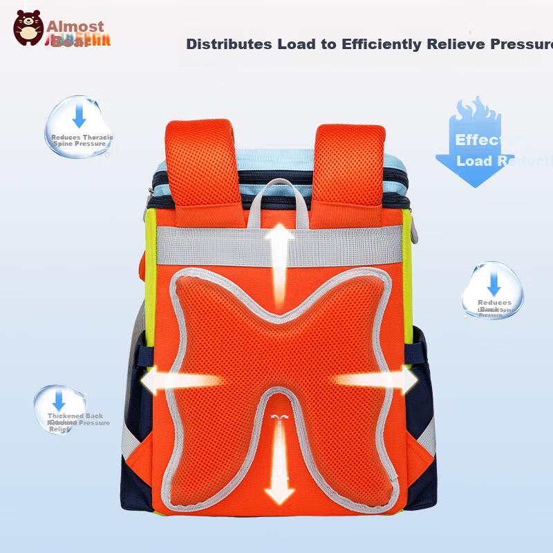 Almost Bear School Backpack for Elementary Students Boys Grades 1-3-6 Lightweight Large Capacity Girls