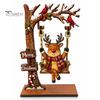 Creative Christmas Desktop Ornaments Wooden Ornaments, Santa Snowman Figurine with Moving Holiday Decorations Swing, Rustic Tabletop Centerpiece