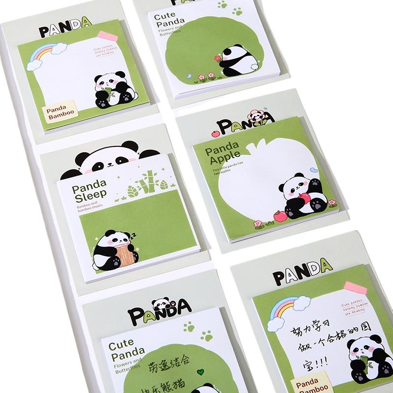 Kawai Stationery Panda Note Pad Cute and Beautiful Tearable Sticky Cartoon Notepad Simple Portable Ins Style Small Book Lovely