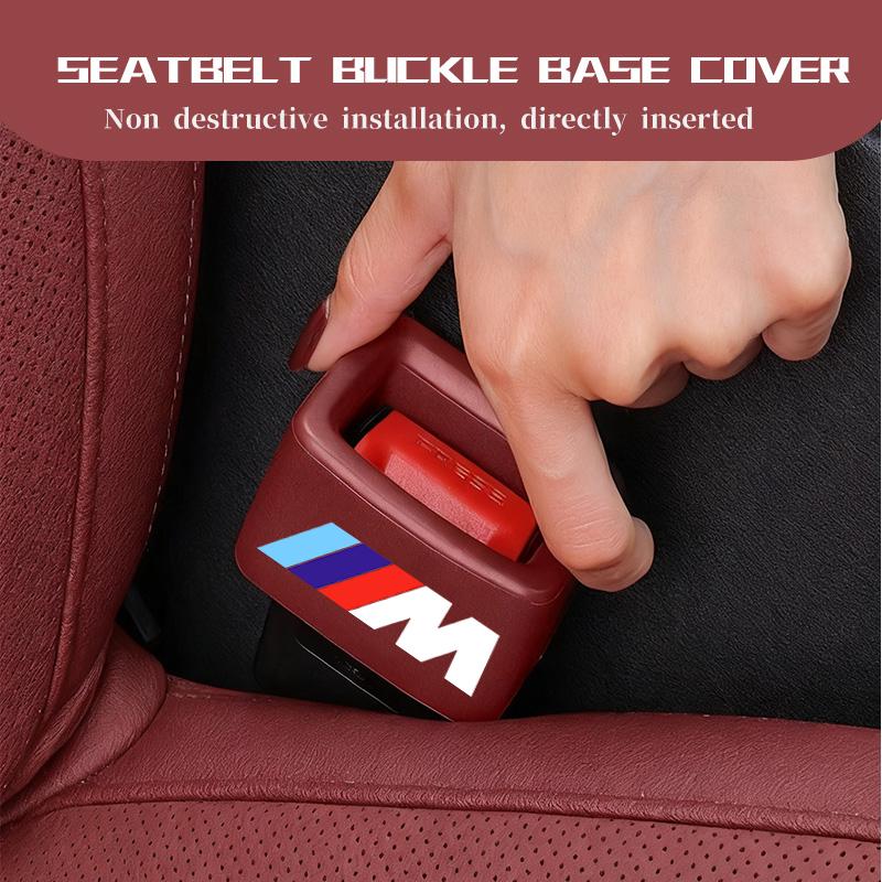 BBIU7 Car Seat Belt Buckle Anti-Scratch Safety Belt Base Protector Clip For BMW M 1 3 4 5 6 7 Series X1 X3 X4 X5 G20 G38 F48 E36 E39