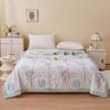 Linen Cotton Double-Layer Summer Quilt - Machine Washable, Cool, Ideal for Dorms.