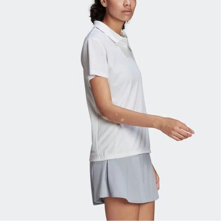 Adidas Polo Shirts Women's White Moderate Straight Fit HC2718