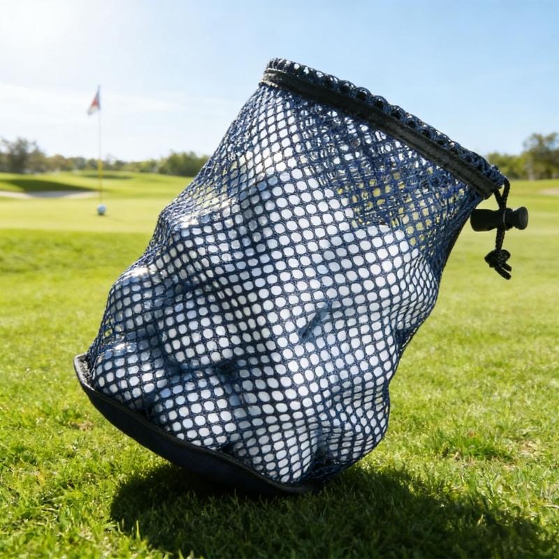 3 Piece/set Lightweight Nylon Mesh Golf Ball Bags Storage Organiser Case for Organized Storage and Adjustable Strap