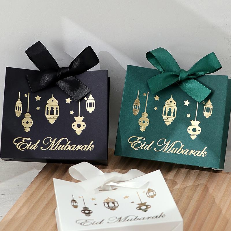 Eid Mubarak Gift Packaging Bags Portable Gift Bag Cookie Box Shopping Bag Birthday Gift Bags Packaging Bag Cake Boxes