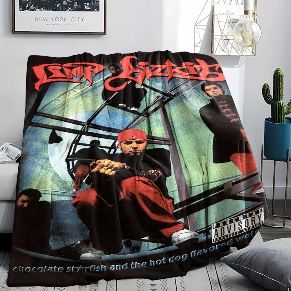 1PC Limp Bizkit Print Flannel Blanket, High quality Comfortable for All Seasons, Home Decor, Warmth and Comfort, Perfect for Christmas Gifts