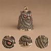 Owl Brass Bell Hand Carving Vintage Crafts Good Luck Ornament for DIY Keychain Wind Chime Doorbell Home Decor Gift