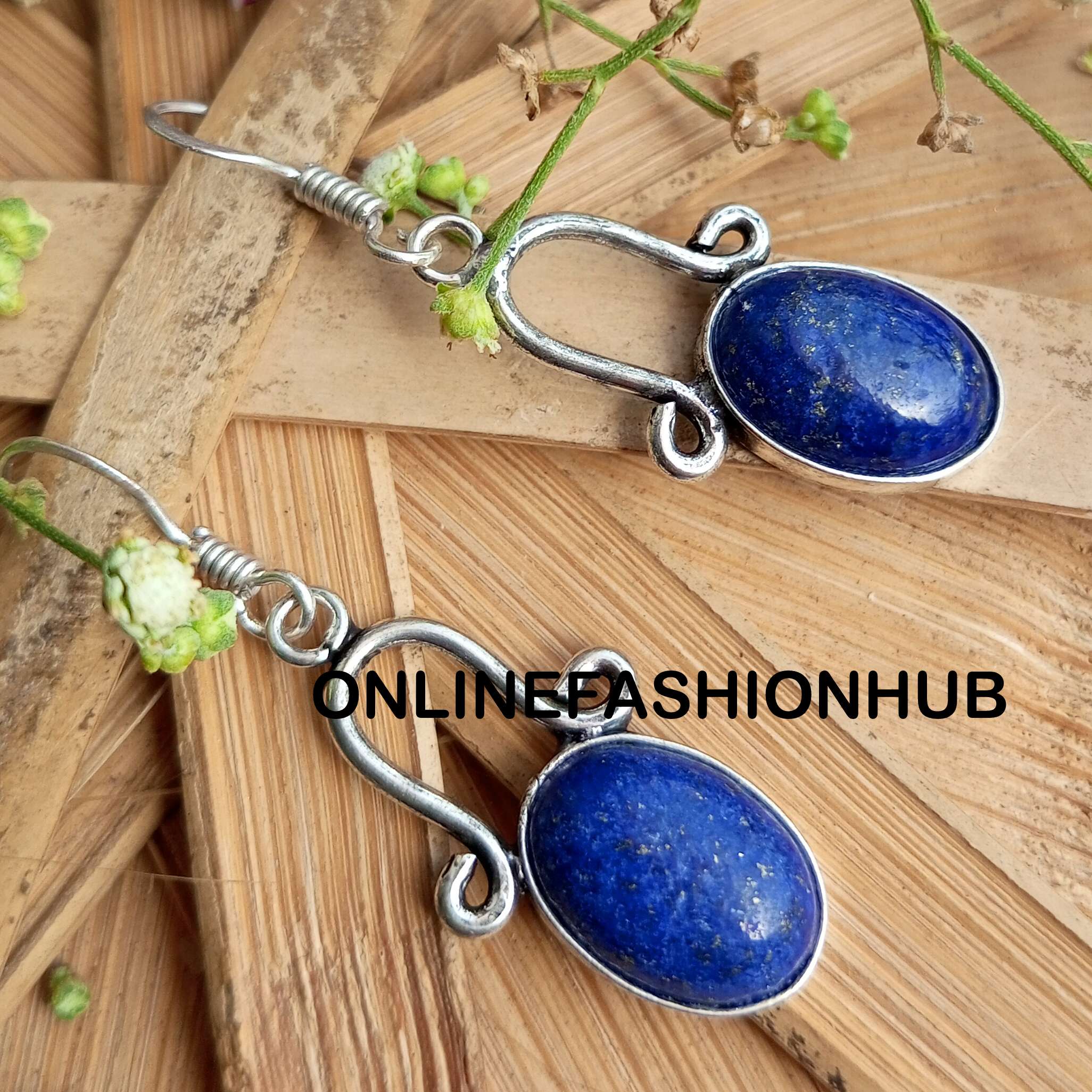 

Лазурит, драгоценный камень, стерлинговое серебро 925 пробы, позолоченные, серьги-крючки для вечеринок, ювелирные изделия NST-PE5