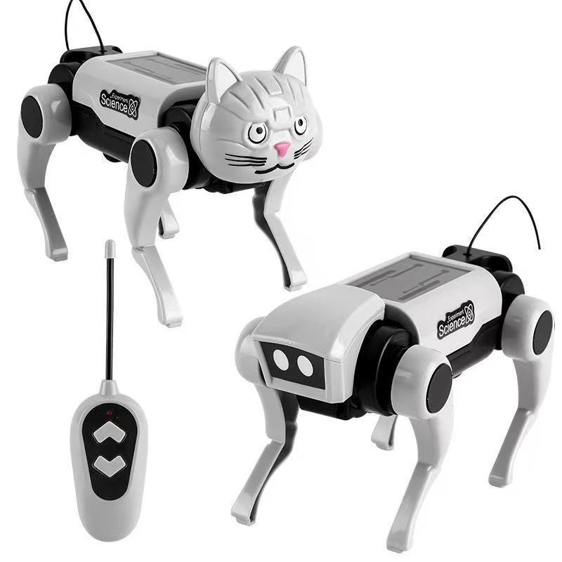 DIY Solar-Powered Quadruped Robot Dog: Educational Remote-Controlled Kit for Kids