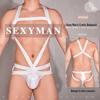Men's Sexy Lingerie: 2023 Desire's Temptation High Elastic Hollow-Out Bodysuit for Sissy Erotik
