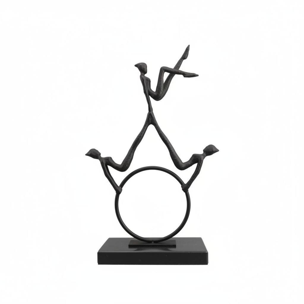 Iron Circle Figure Minimalist Abstract Person Sculpture Modern Nordic Metal